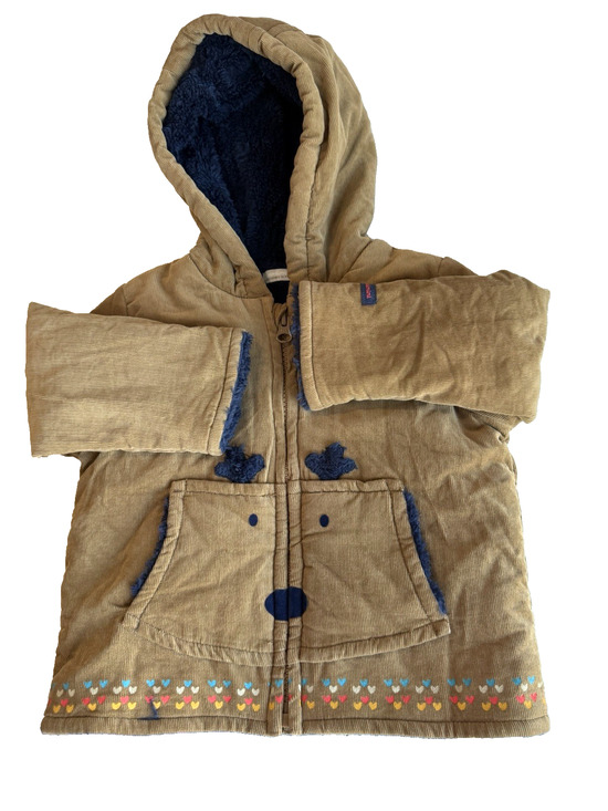 Catimini Other - Designed in France Baby Cardigan corduroy Hooded Jacket Sherpa lining Sz-18 Mon